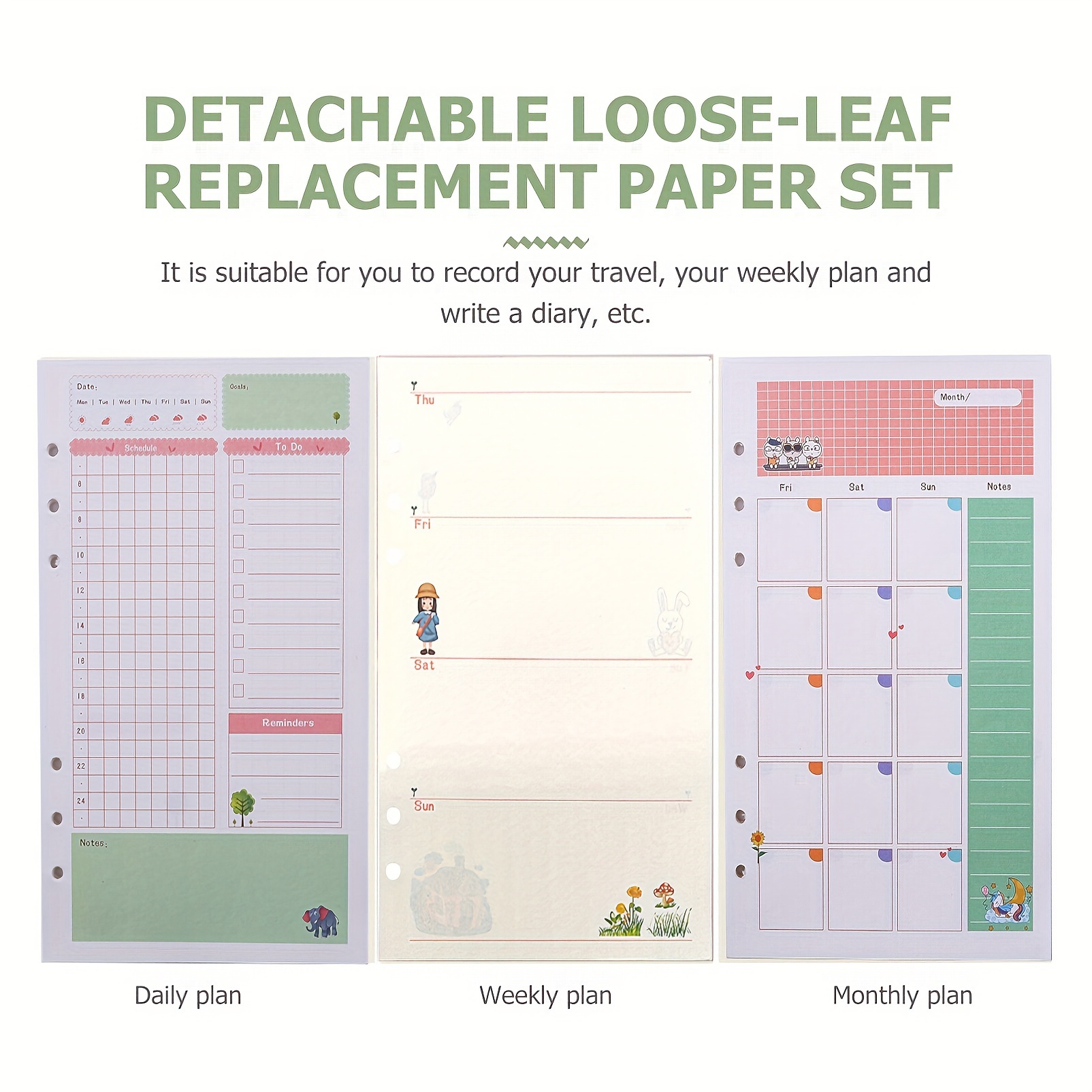 MONTHLY BUDGET 04 6 HOLES LOOSE LEAF INSERT PLANNER A5, A6, PERSONAL,  PERSONAL WIDE POCKET(A7)