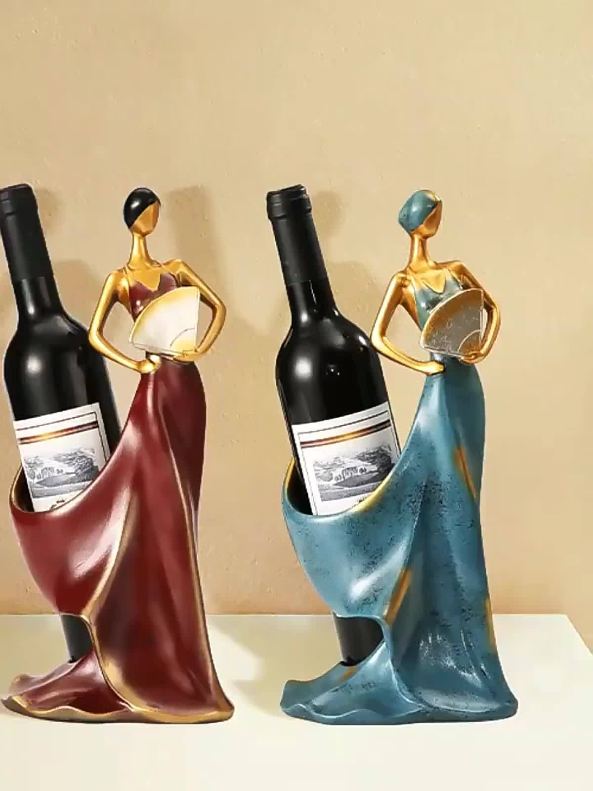 GIZNXBA Botellero Vino Vertical, Estante del Vino Encimera, Resina Botella  De Vino Titular De La Escultura, Decoración De Mesa Estante del Vino para
