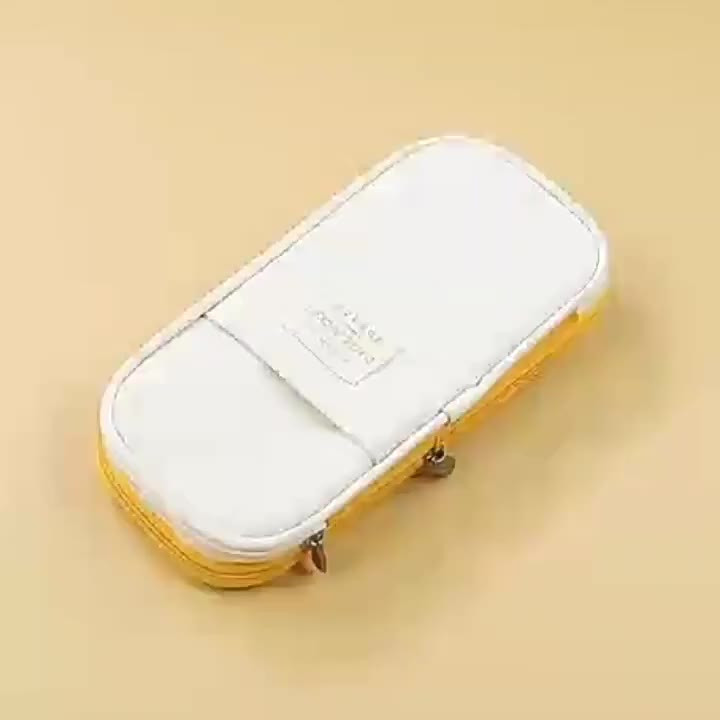 Macaron Pen Bag Retractable Large Bag Composite Cloth - Temu