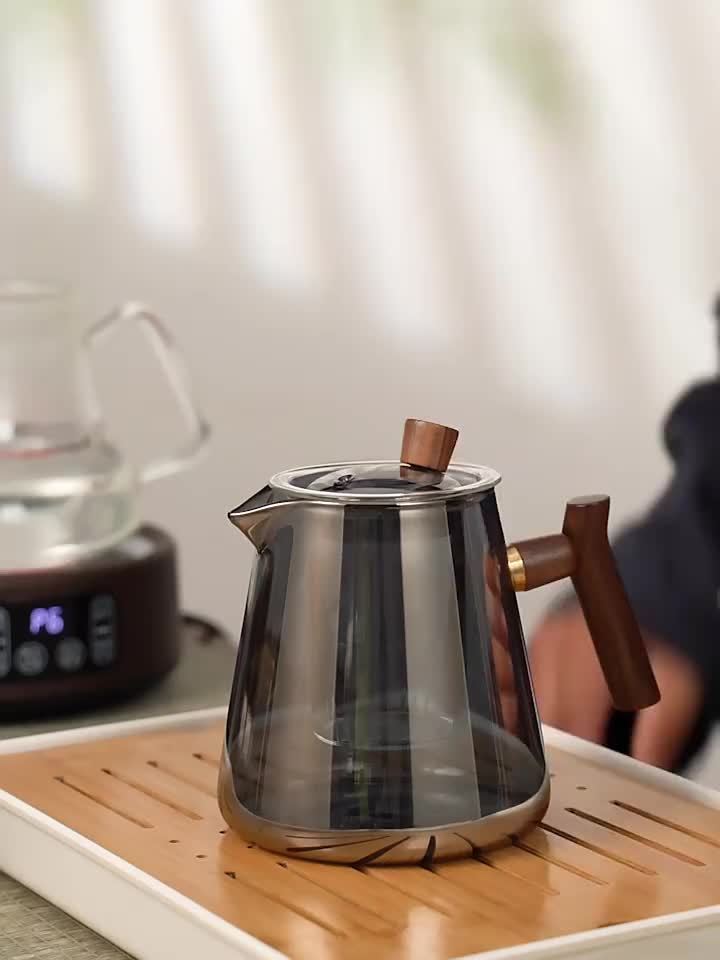 Glass Teapot Tea Maker with Elegant Cup, High-End Tea Set