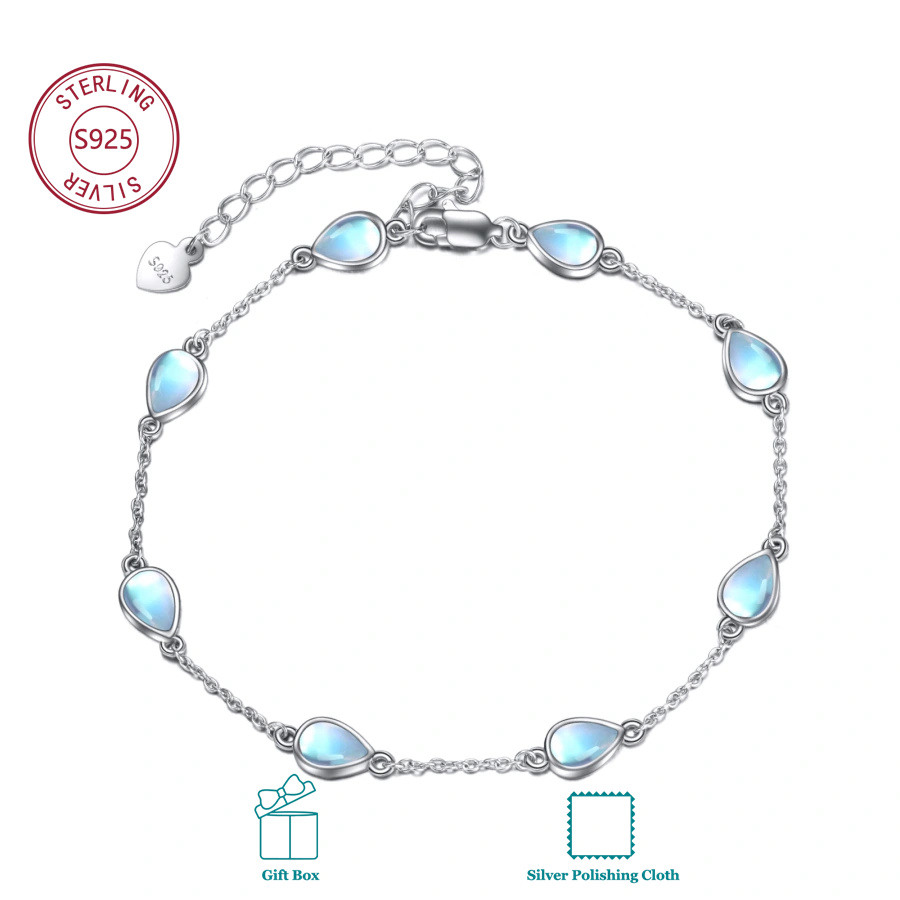 925 Sterling Silvery Teardrop Bracelet, And Elegant Jewelry For Women, Suitable For Women' Wearing