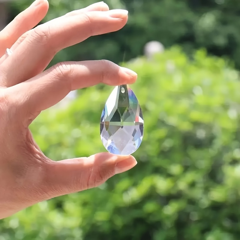 TEMU 25pcs 22mm Drop-shaped Glass Pendants-, Transparent Prism Beads For Windows, , Balcony Decorations, Parties, Weddings, Making-perfect For