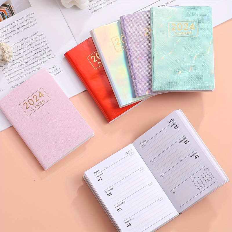 1 pc 2024 A6 Agenda Book Mini Portable Diary Weekly Planner