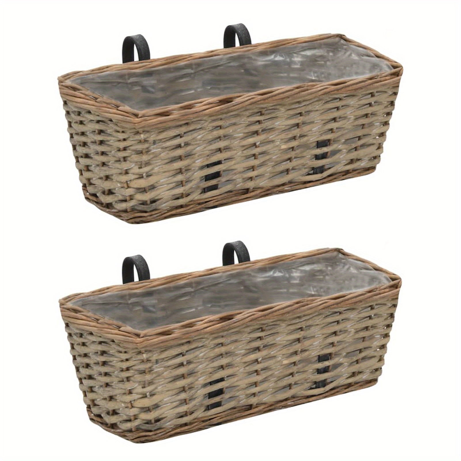 Balkon-blumentöpfe 2 Stk. Mit Pe-auskleidung 40 Cm