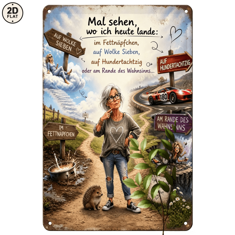 Image of 2d Flat, [2d Flat] 1pc Metal Sign. Grandma Funny Sign Perfect For Home, Office, Bar, Outdoor Decor 20x30cm 2d Flat, 2d Flat