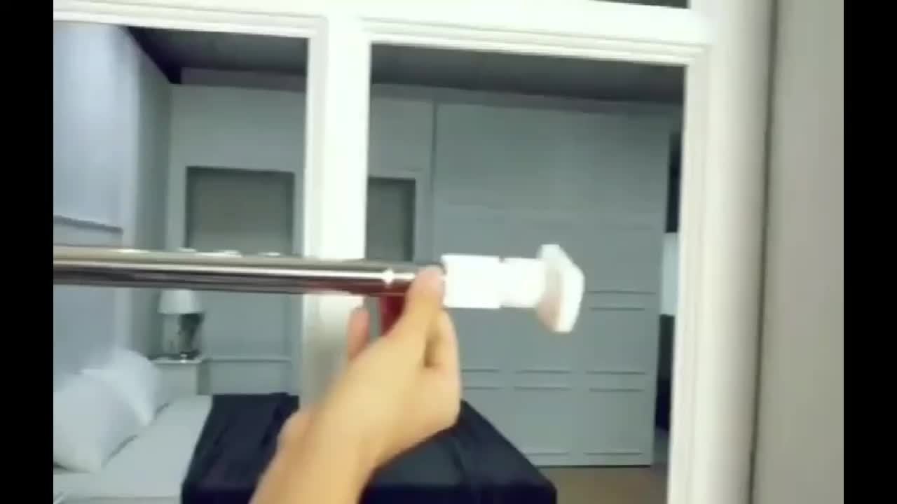 Telescopic Shower Curtain Rod with Wings, No-Drill