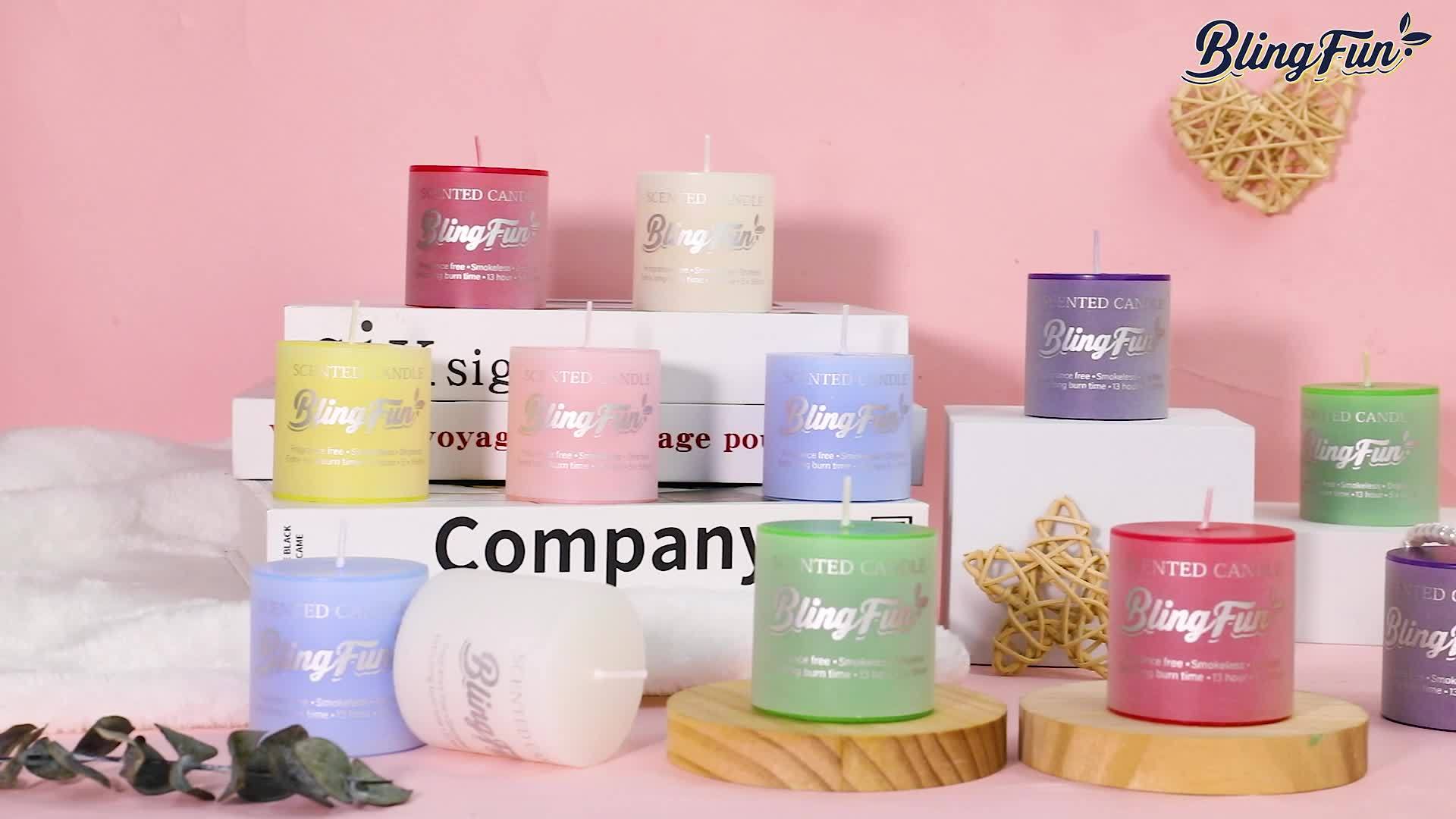 BlingFun 4-delige Bloemengeur Kaarsen Cadeauset