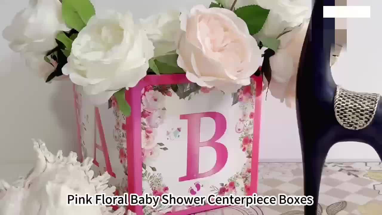 6pcs cajas centrales baby shower flores rosas 7x7x7 pulgadas - Temu Uruguay, image size:1280x720