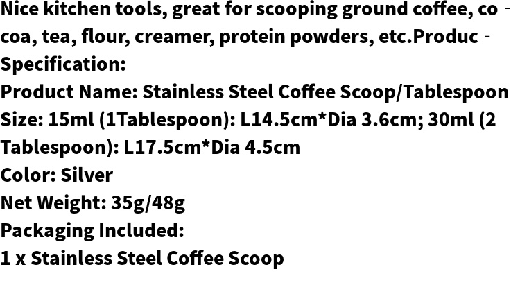 1pc   stainless steel measuring spoon set for coffee metal coffee scoop measuring   kitchen baking tool accessory details 1