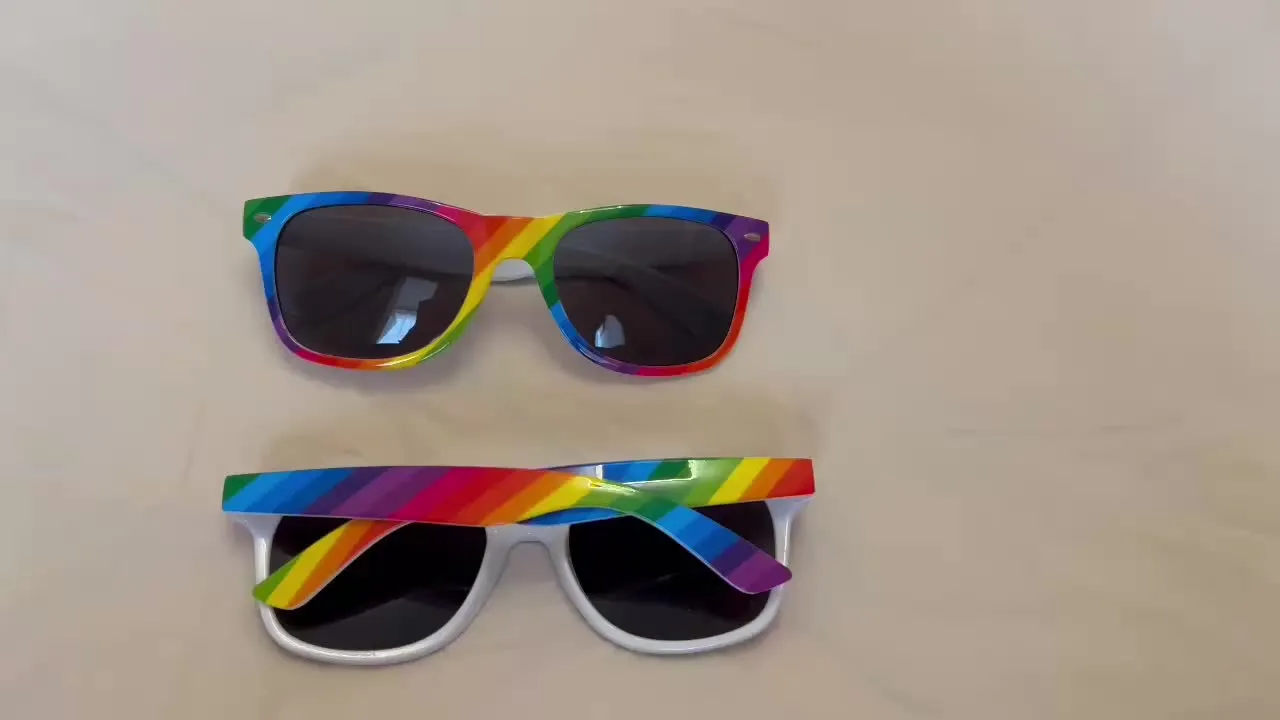 Gravity Shades Rainbow Color Rectangle Frame Sunglass Vintage