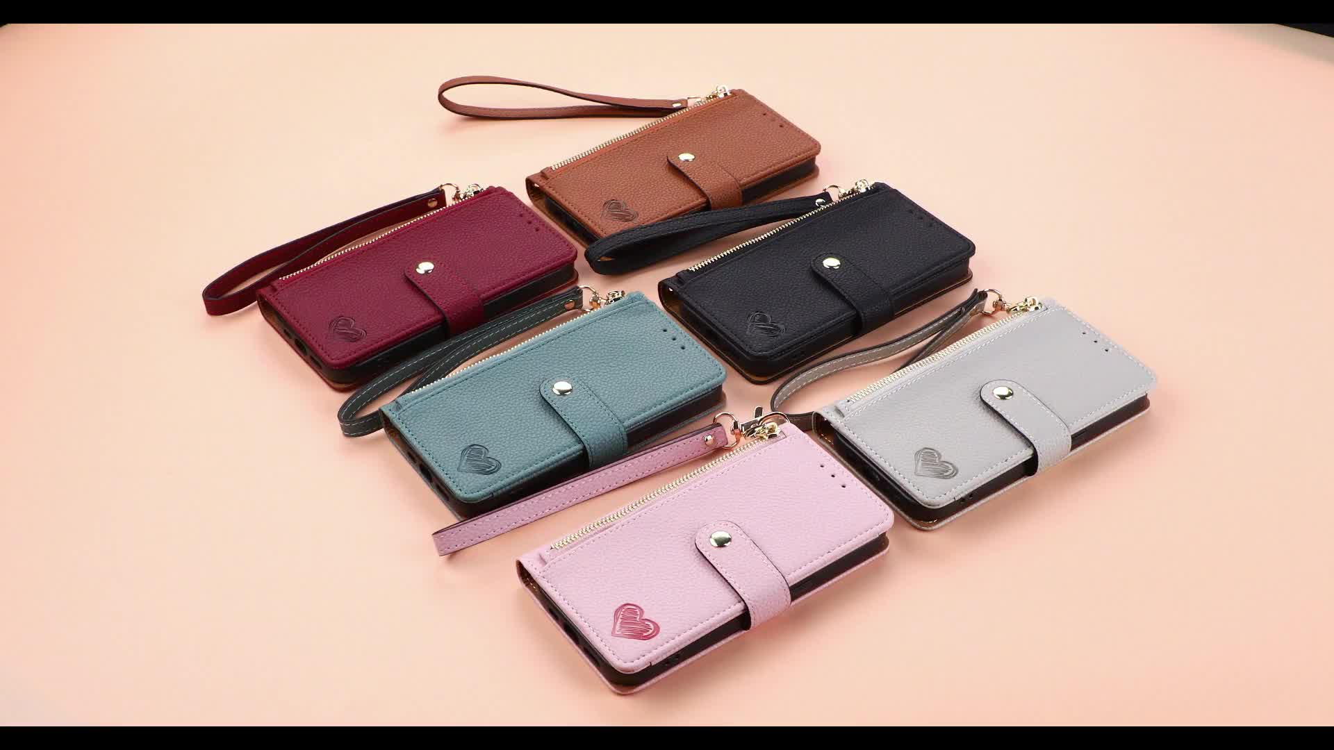 Stylish Zipper Wallet Folio Case With Wrist Strap For Samsung Galaxy S  Series & Note20 Ultra - Temu