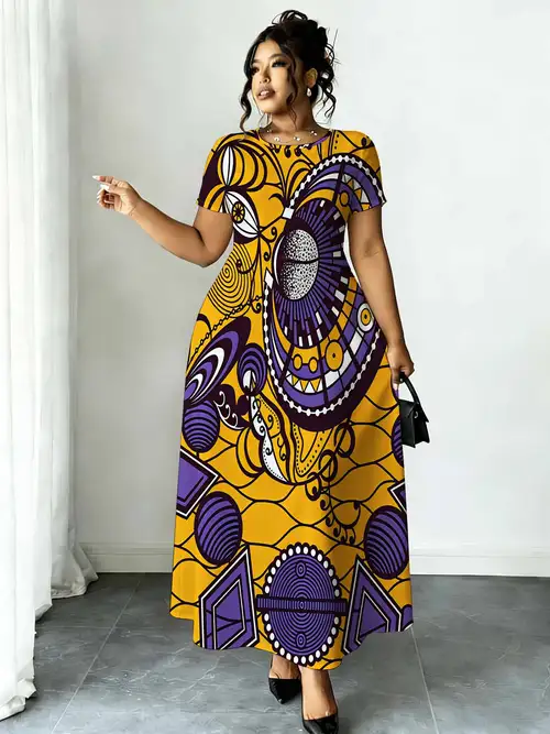 casual african maxi dresses Easy Exotic African Print Maxi Dress by Ashanis