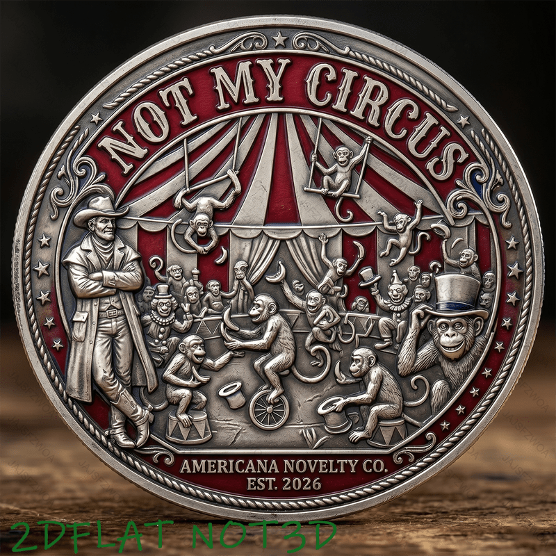 TEMU 2d Flat Is Not Is Not My Monkey Commemorative Coin, Humorous Desk Memorabilia, Rich Pattern Details, Art Design Collectible Figurines Replica