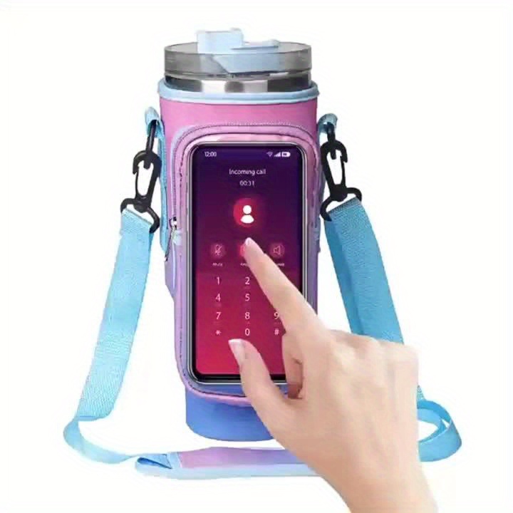 Water Bottle Carrier Bag With Phone Pocket For Stanley - Temu