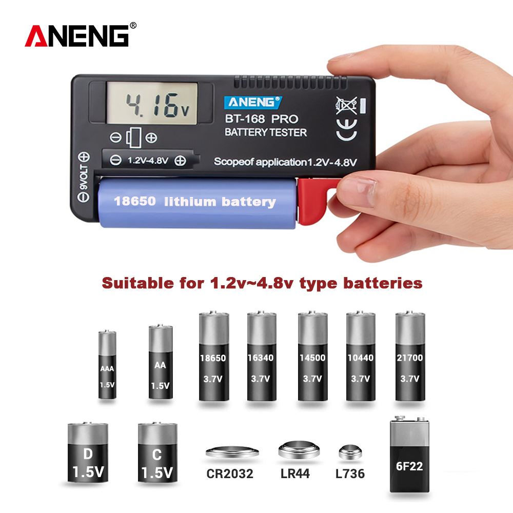 ANENG 168Max comprobador de pilas de baterias battery tester probador de  baterias medidor pilas comprobador pilas indicador de carga de bateria  comprobador de batería medidor bateria analizador de baterias tester