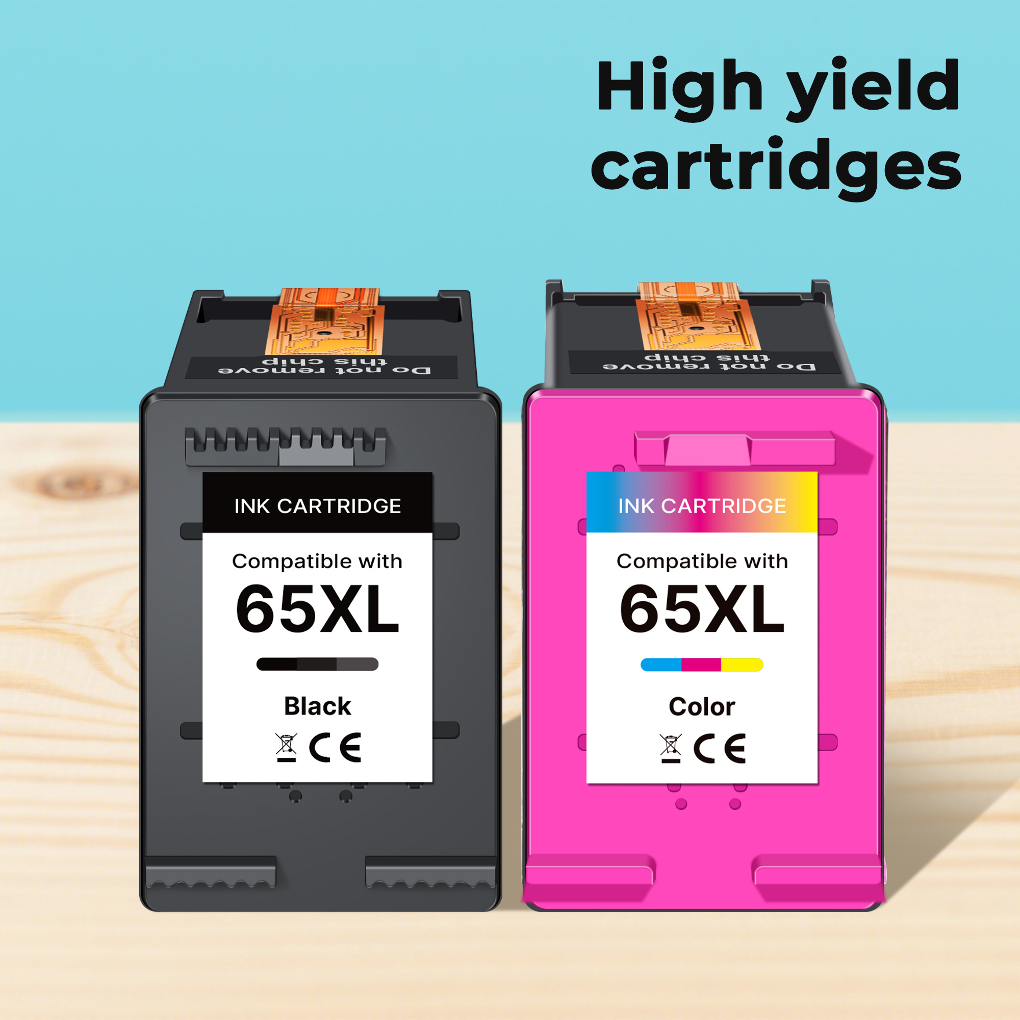 TEMU 65xl For 65 Ink Cartridges - 2 Pack 65xl Black Replacements For Ink 65 Compatible For 5055 5052 5058 2652 2655 3755 3720 3722 3723 3752 3758