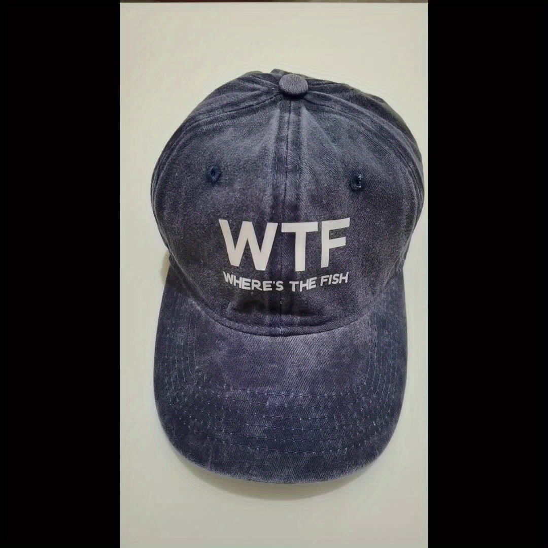 WTF Where's The Fish Men's Fishing Baseball Caps sold by Bryan Moore, SKU  39993262