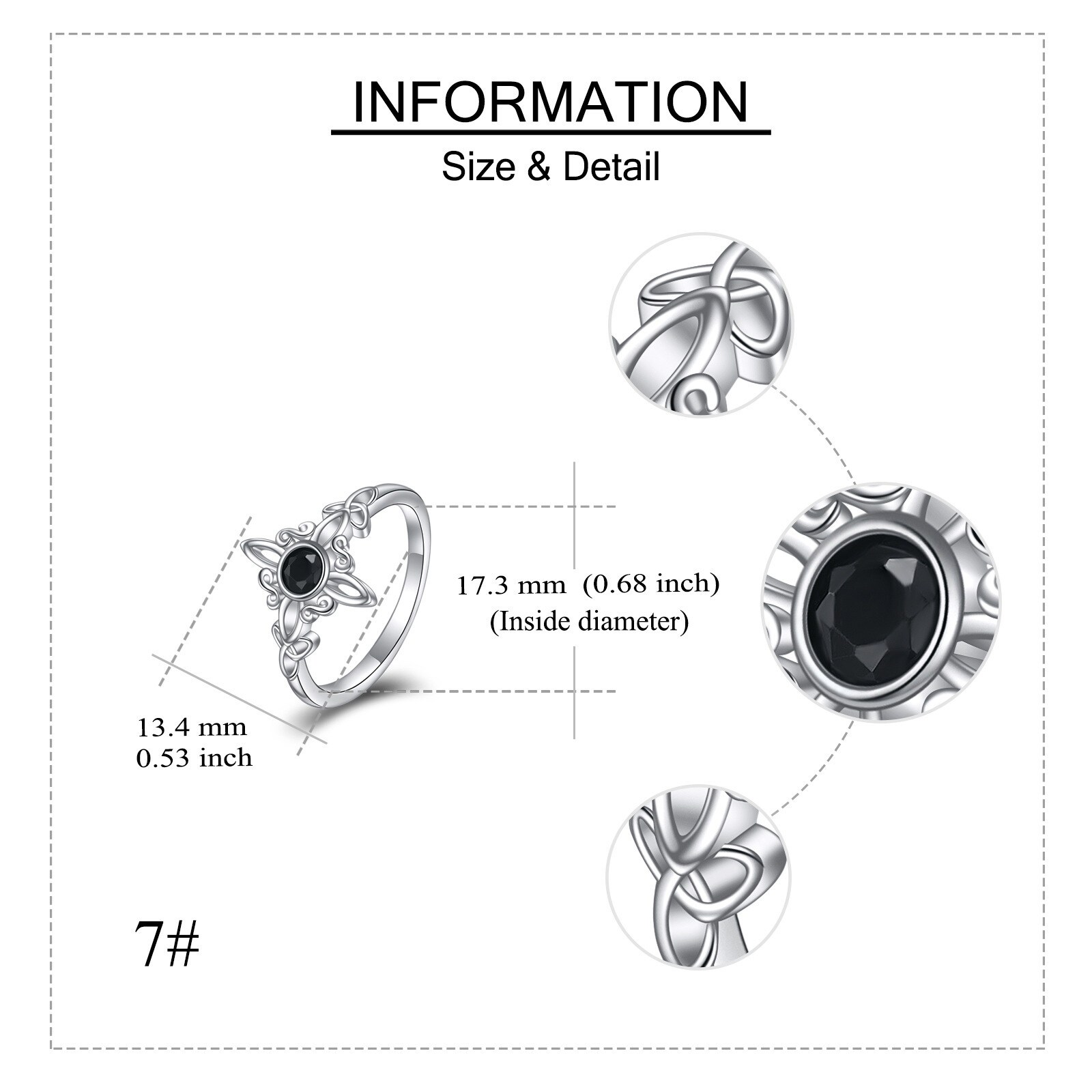 Witches Knot Ring 925 Sterling Silver Witch Celtic Knot Ring