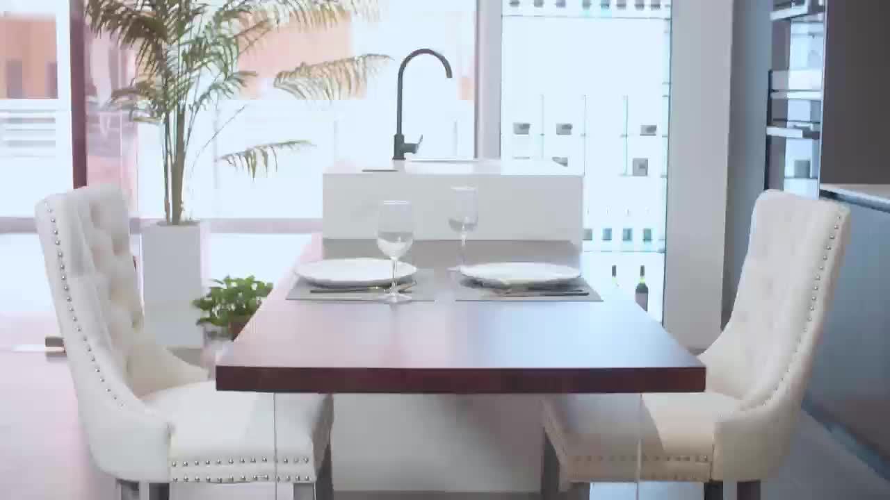 Set of 4 Upholstered Dining Chairs, Velvet Chairs with Button Tufting And Sturdy Wooden Legs, Contemporary Fabric Side Chairs for Dining Areas, Kitchens, Restaurants, And Hotels 7 Set of 4 Upholstered Dining Chairs, Velvet Chairs with Button Tufting And Sturdy Wooden Legs, Contemporary Fabric Side Chairs for Dining Areas, Kitchens, Restaurants, And Hotels - Image 7