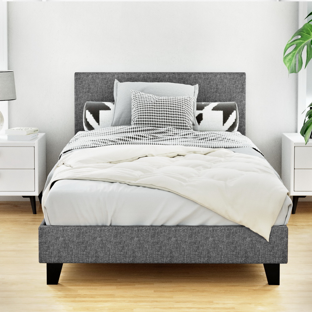 TEMU Bed Frame King Single Size Grey Neo