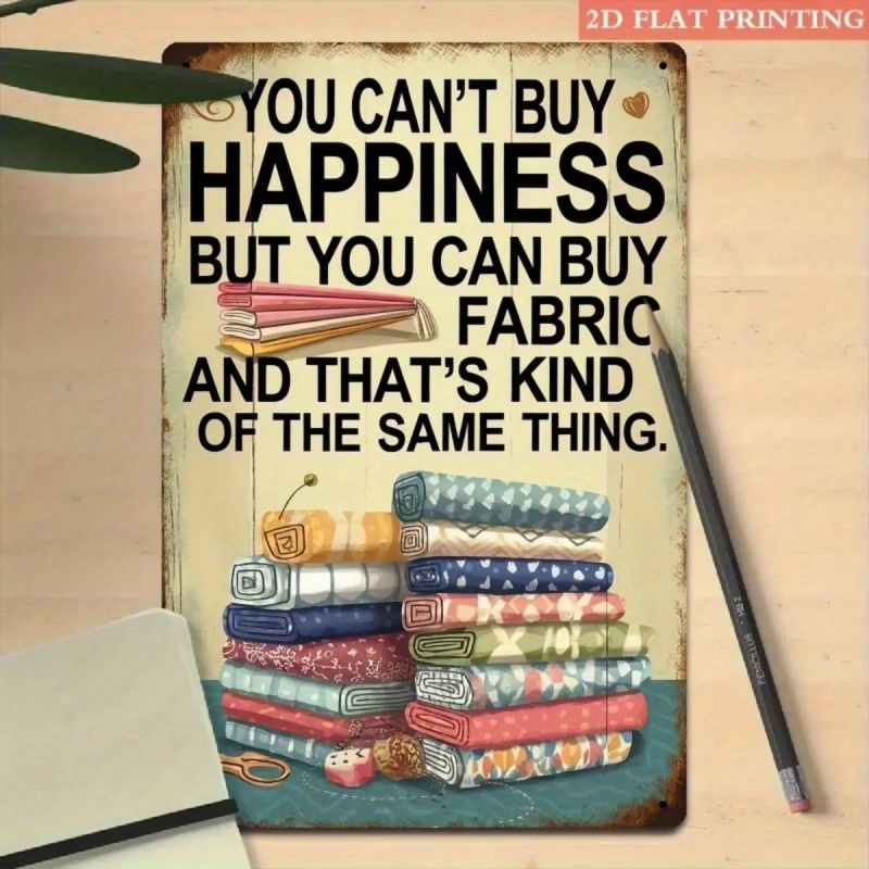 TEMU 2d Flat, [vintage Quilt Style 2d Flat Decorative Sign] Metal Sign With Fabric Quilt Block Print And Inspirational Quote For Living Room, Bedroom