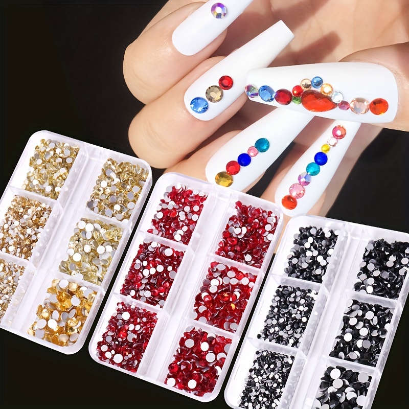 Black Friday Purple & Pink Nail Art Kit, Including Resin, Glass, Flat &  Crystal & Colored Round Design Rhinestones, Approximately 100pcs Of 6mm Orange  Rhinestones, Diy Handmade Jewelry, Packaged In Bag