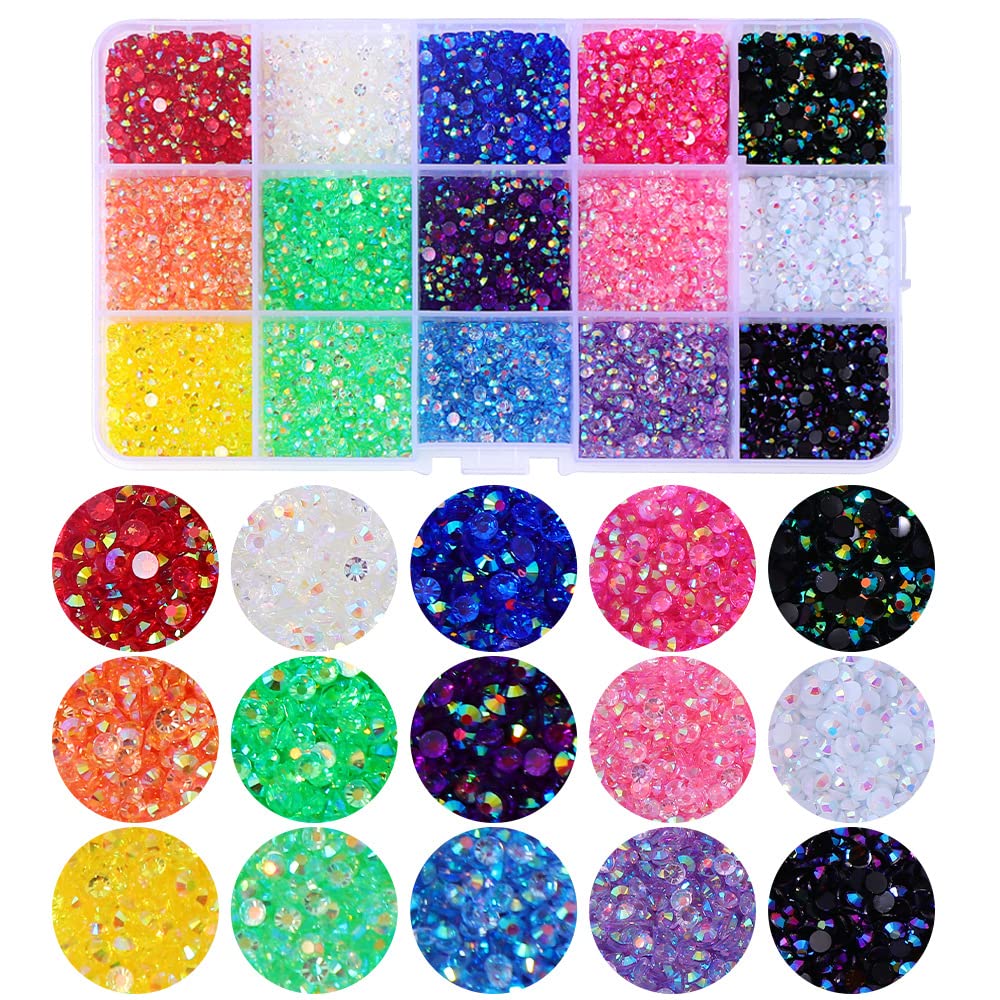 Glass Micro Mini Cut Glitter (1 of 2880PCS)-1.2mm (Clear AB, & Champagne)  Nail Design Kit Glitter Bling Sparkle Crystals