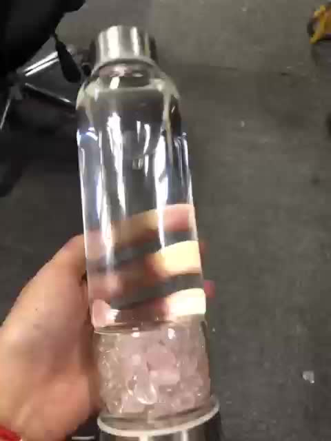 Glass water bottles with Gems Stones