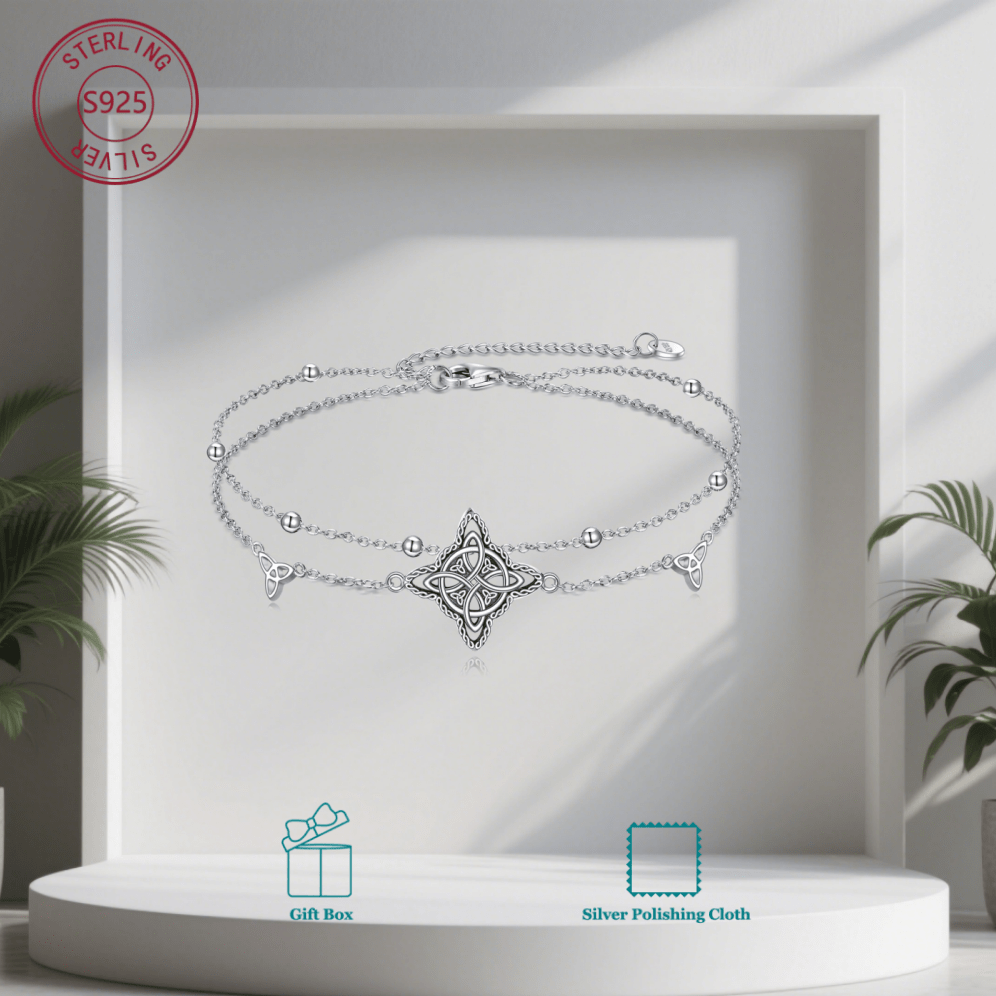 Witches Knot Bracelet Sterling Silver Celtic Knot Charm Bracelet Gift