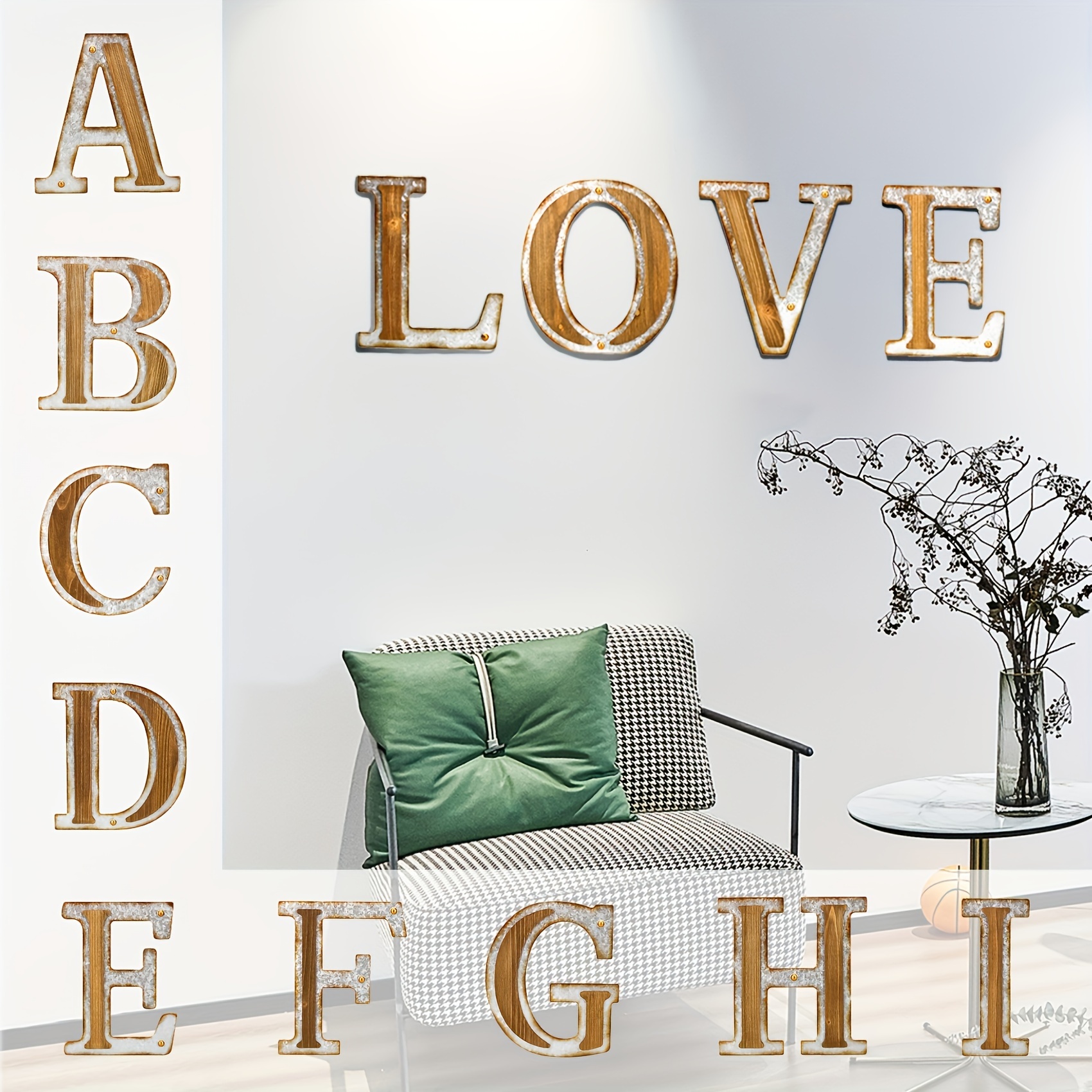 Small Black Walnut Wood Decorative Letters use for Wall Decor, Rustic 3D  Wooden Alphabets Block Word Sign, DIY Freestanding and Hanging Monogram
