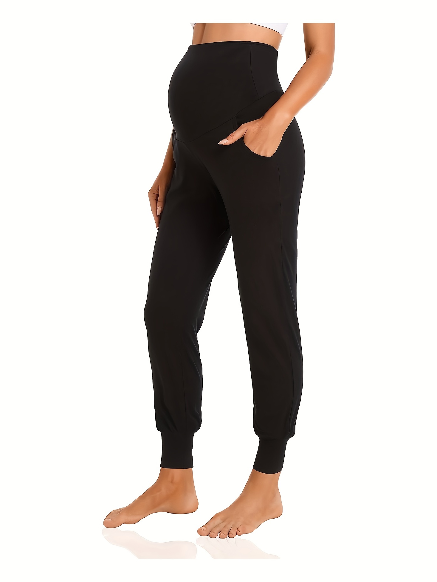Foucome Women's Maternity Pants Relaxed Fit Straight Leg Cargo