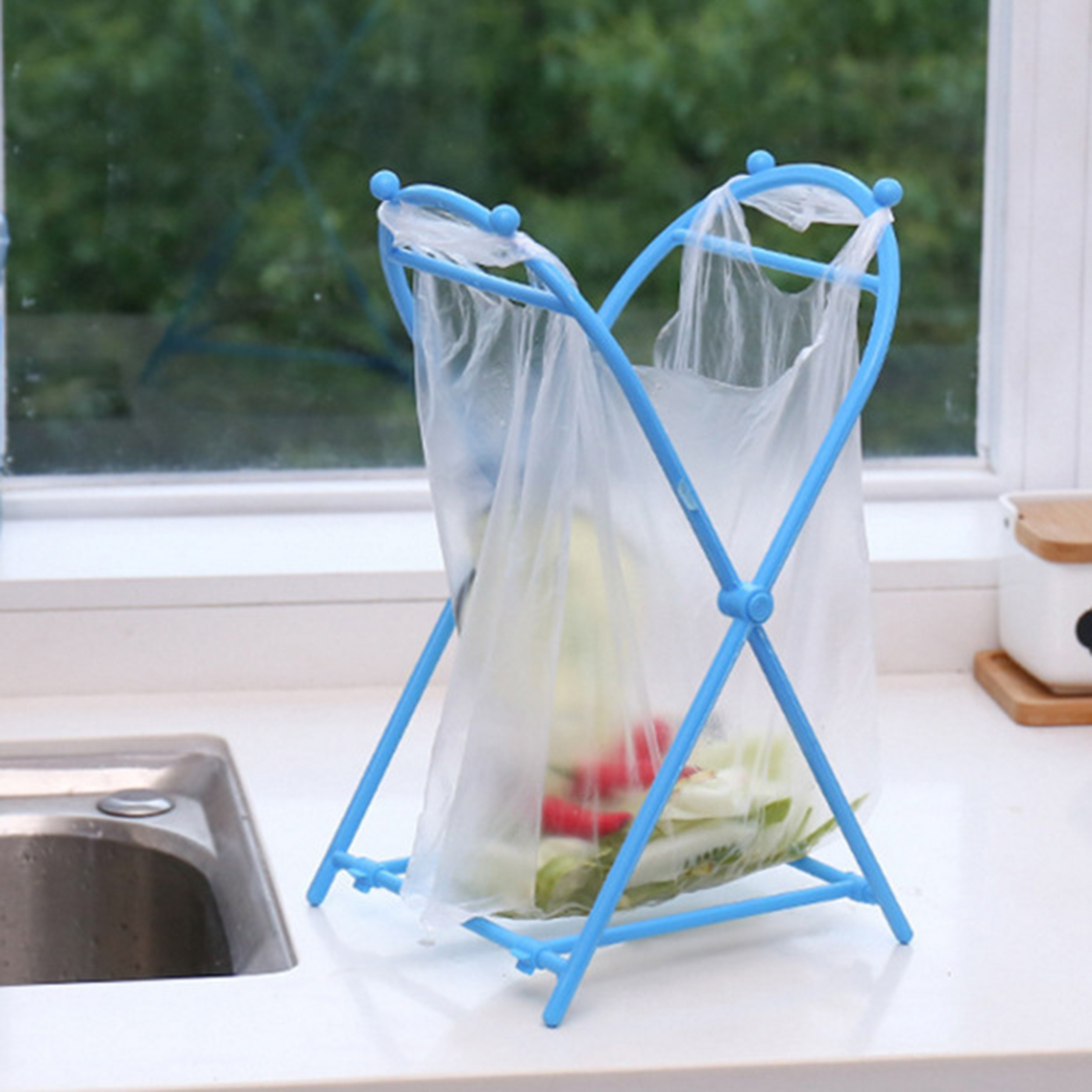 Garbage Bag Holder Portable Plastic Trash Bag Storage Rack - Temu