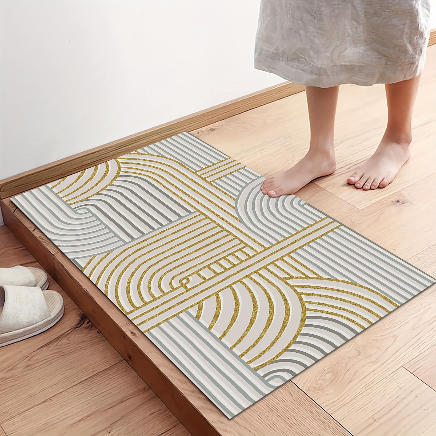 PVC Oil Painting Style Indoor Doormat, Non Slip Cuttable Entrance