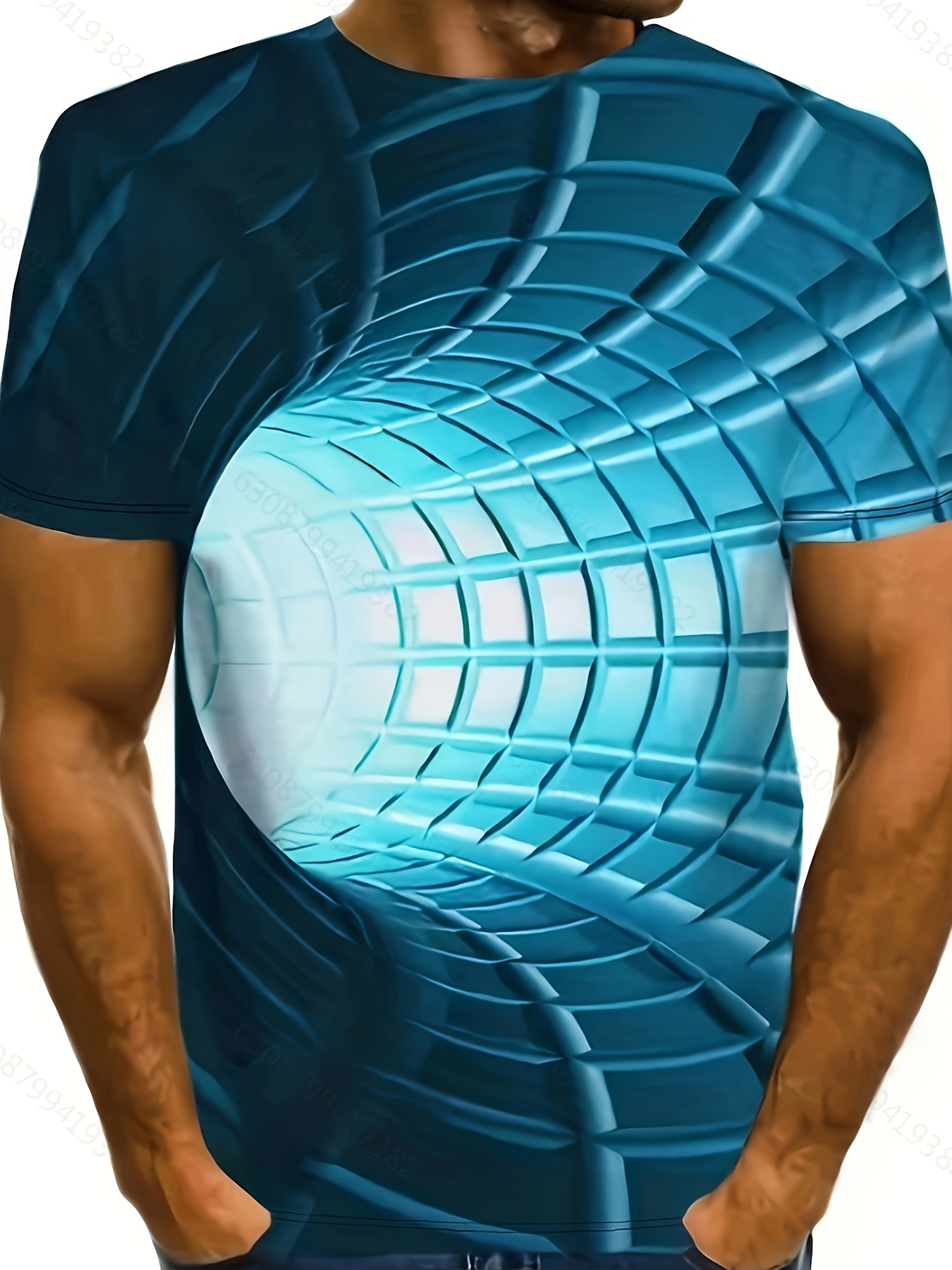 Muscle Tattoo Print T-shirt Men Short Sleeve 3d Digital Printing T