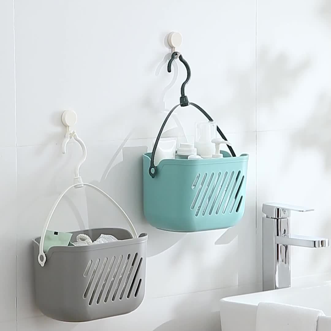 Angoily angoily hanging shower caddy plastic hanging shower caddy basket  portable kitchen organizer storage basket with hook for home