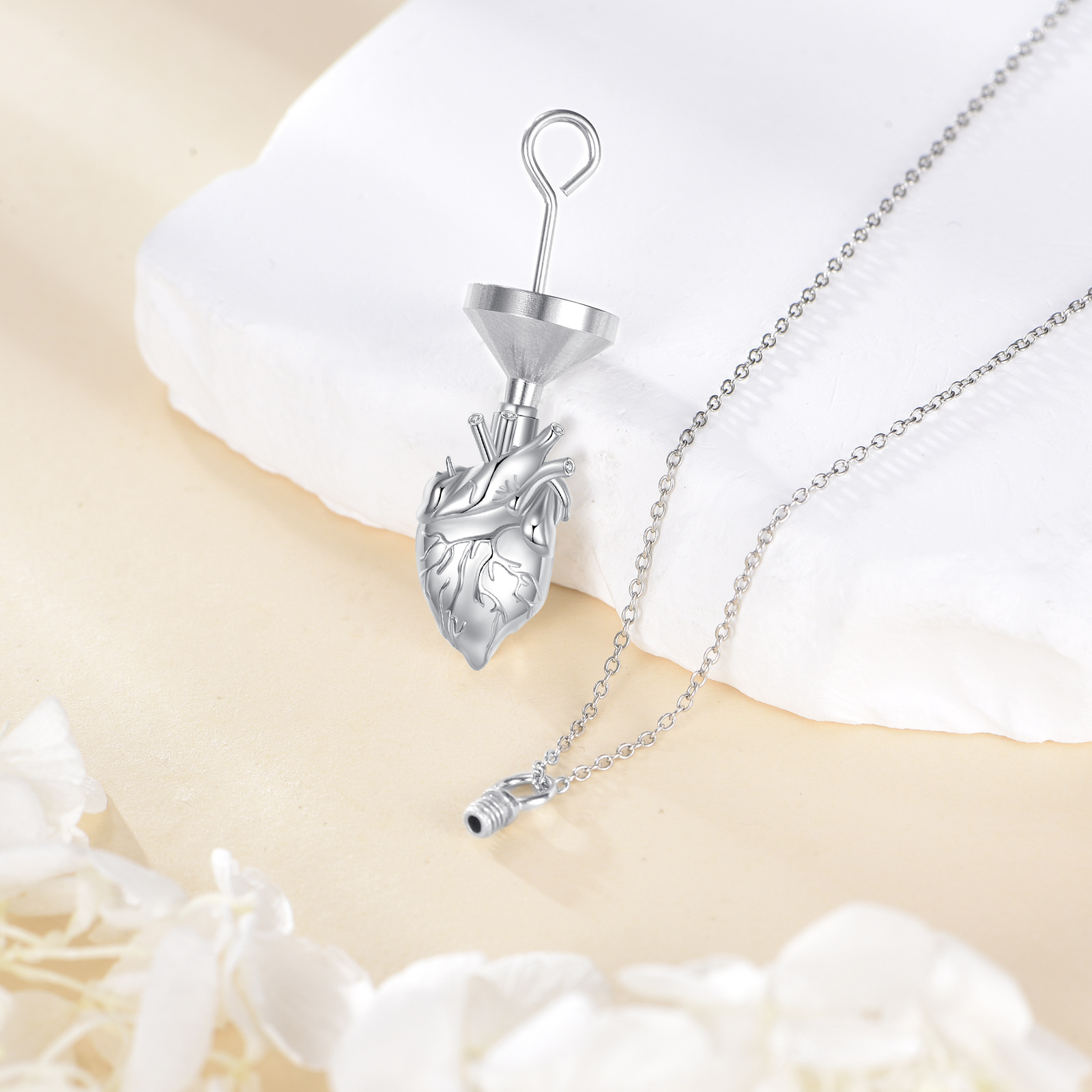 925 Sterling Silver Heart Urn Necklace for Ashes