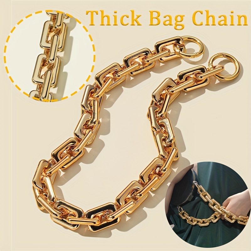 Golden Bag Chain Accessories Metal Extension Chains Underarm Crossbody  Shoulder Belt Replacement Bags Strap For Women's Bag - Temu