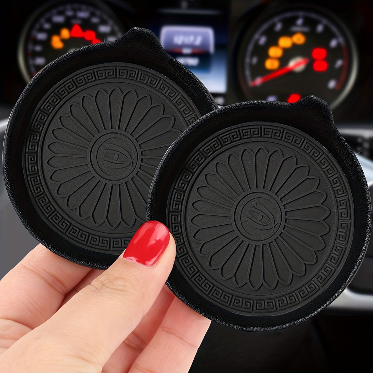 Car Coasters Set of 2, Car Accessories, Glow in the Dark Cup Holder,  Coasters, Coaster Set, Car Gifts, Vehicle Coasters, Car Cup Coasters 