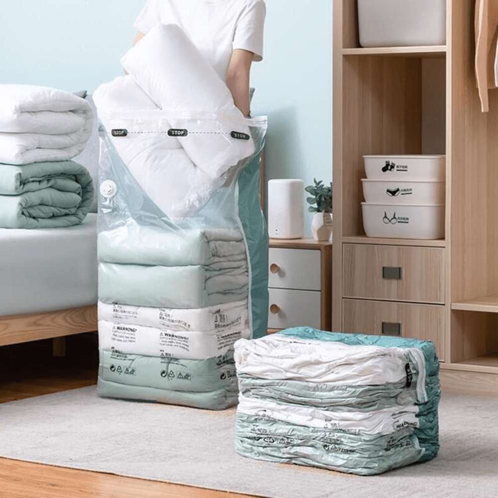 4pcs Jumbo Vacuum Storage Bags for Closet Organization - 40in/30in Plastic  Bags for Efficient Storage and Space Saving