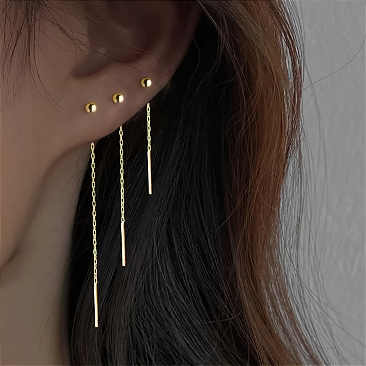 Gold chain deals earrings design