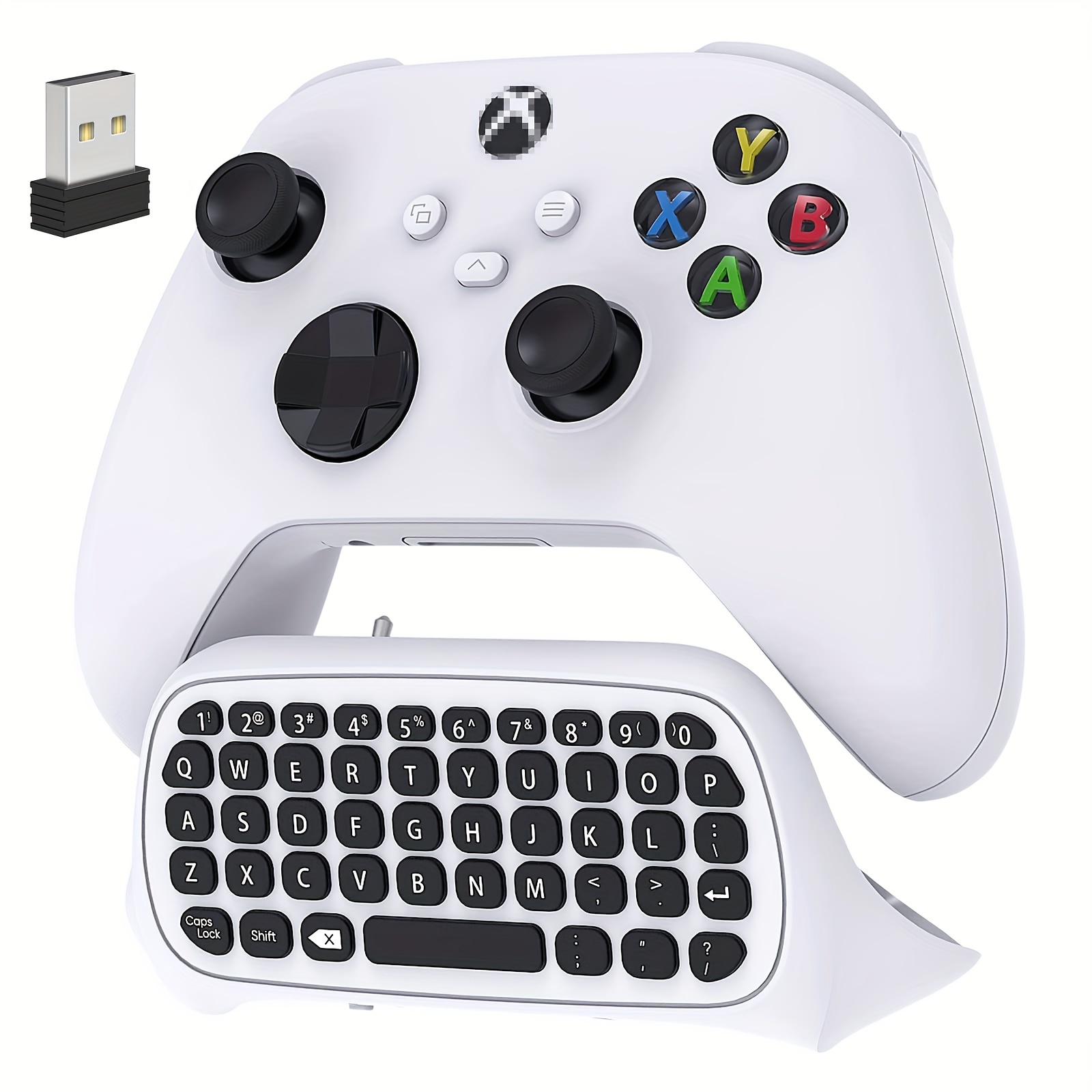 Mando inalámbrico para Xbox 360, mando de juego 2.4GHZ Gamepad Remote para  PC Windows 7, 8, 10 con adaptador de receptor, sin conector de audio (negro)