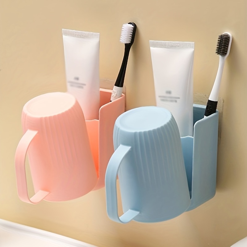 Soporte para cepillos de dientes de 5 ranuras con tapa, organizador de  almacenamiento de cepillos de dientes autoadhesivo para ducha, colgador de
