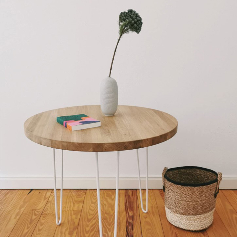 Image of A Collection Of 4 Hairpin-style Table Legs, 3 Rods, White Metal Furniture Supports Equipped With Floor Protectors, Standing At A Height Of 71 Cm