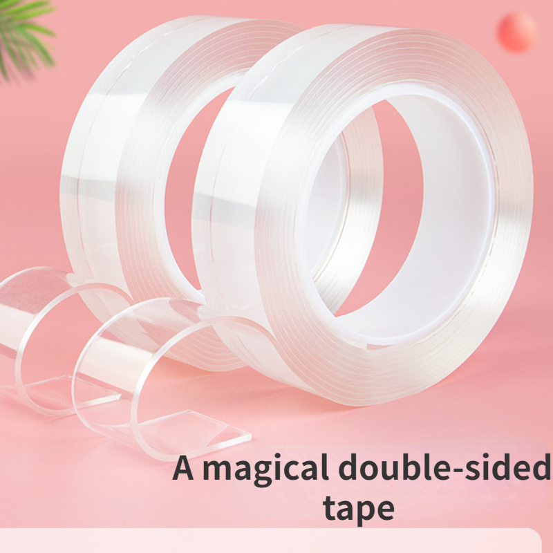 1 pcs (9.6FT) Double Sided Tape Heavy Duty Double Sided Mounting Tape  Removable Adhesive Nano Tape Strong Sticky Washable & Reusable Adhesive  Tape for Wall, Carpet, Picture, Poster