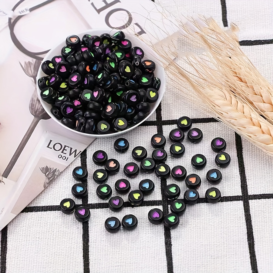 200pcs Square Wooden Beads, Black White Loose Spacer Beads For DIY Jewelry,  Making Handmade Bracelets Accessories