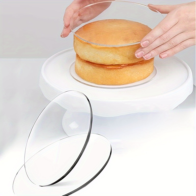 Disque de gâteau en acrylique, ensemble rond de disque de gâteau en  acrylique avec grattoir carré plus lisse pour servir des produits de  boulangerie et un projet d'artisanat d'art