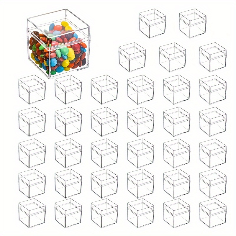 Sales Promotion!!Square Cube 4pcs Clear Acrylic Storage Boxes Organizer  Containers