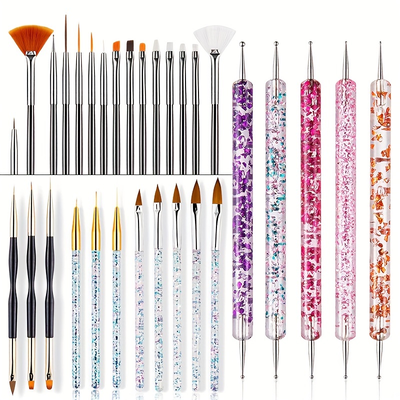 5pcs/Set Nail Art Dotting Tools Dots Pen Picking Rhinestones Gems Picker  Flower Painting Drawing UV Gel Polish Brushes Manicure - AliExpress