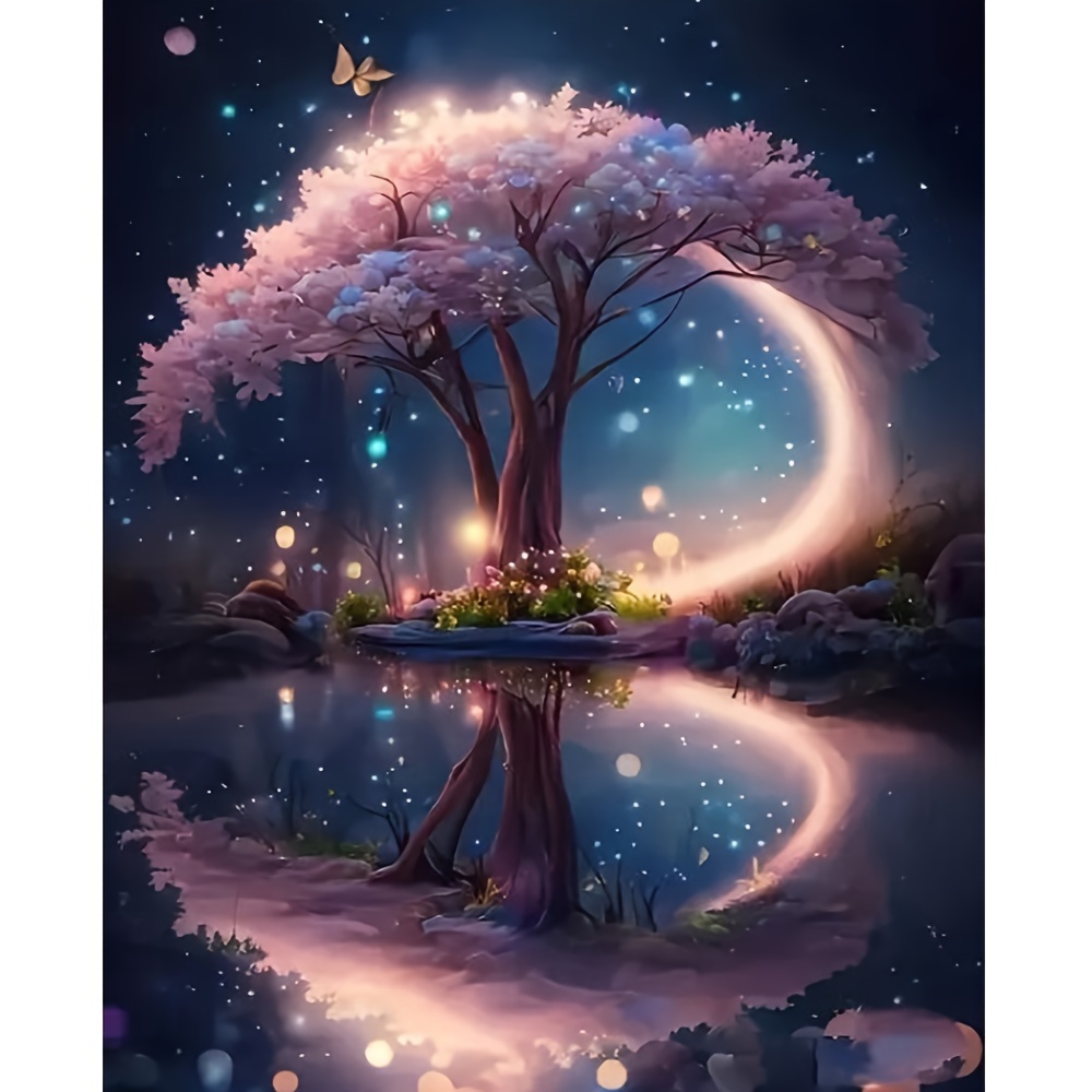 Unique Diy Acrylic Painting Kit - Create A Stunning Moon & Lake Oil  Painting On Canvas - Perfect Gift For Adults! - Temu Mexico