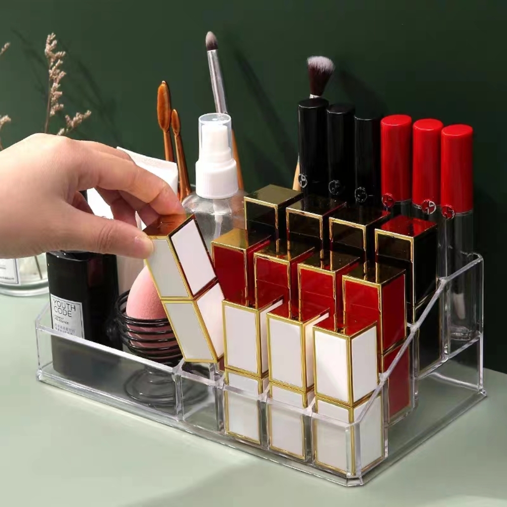 26-space Acrylic Makeup And Nail Art Tool Organizer - Clear